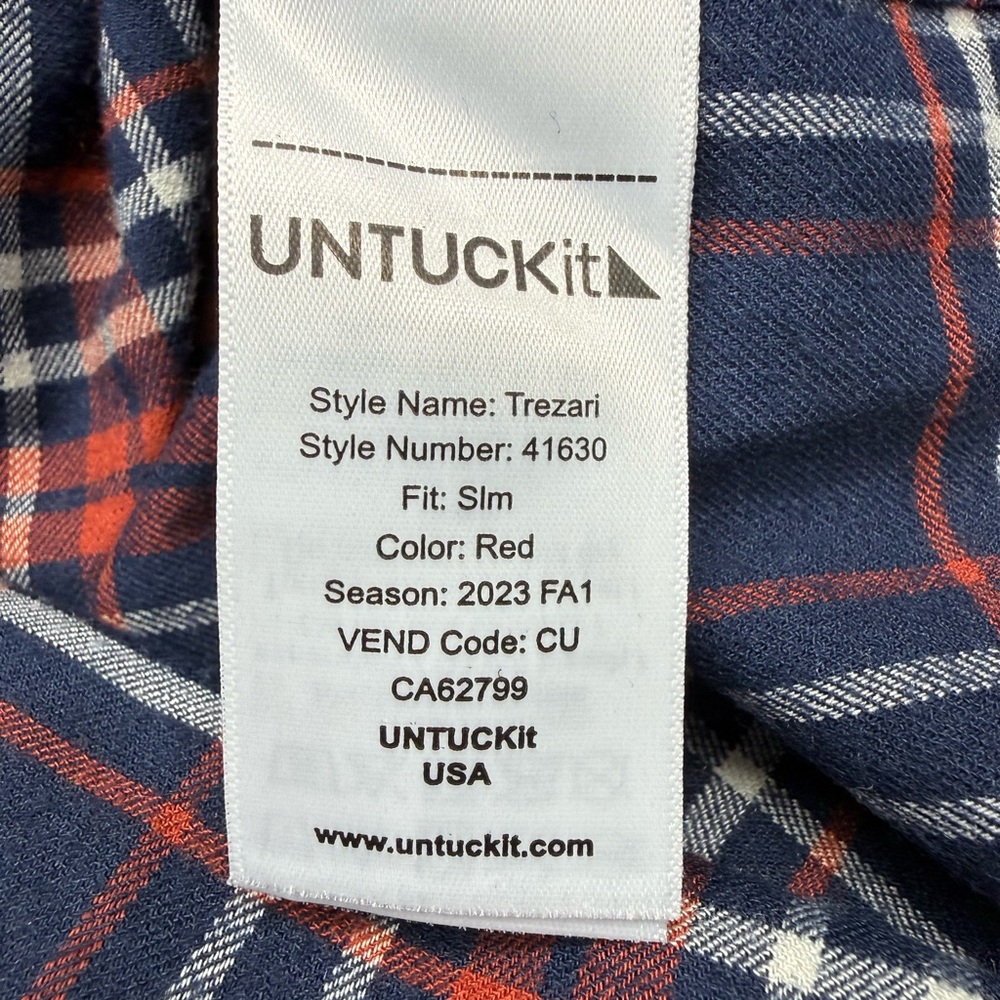 Untuckit Slim Fit Poly Elastane Button Up Flannel… - image 6
